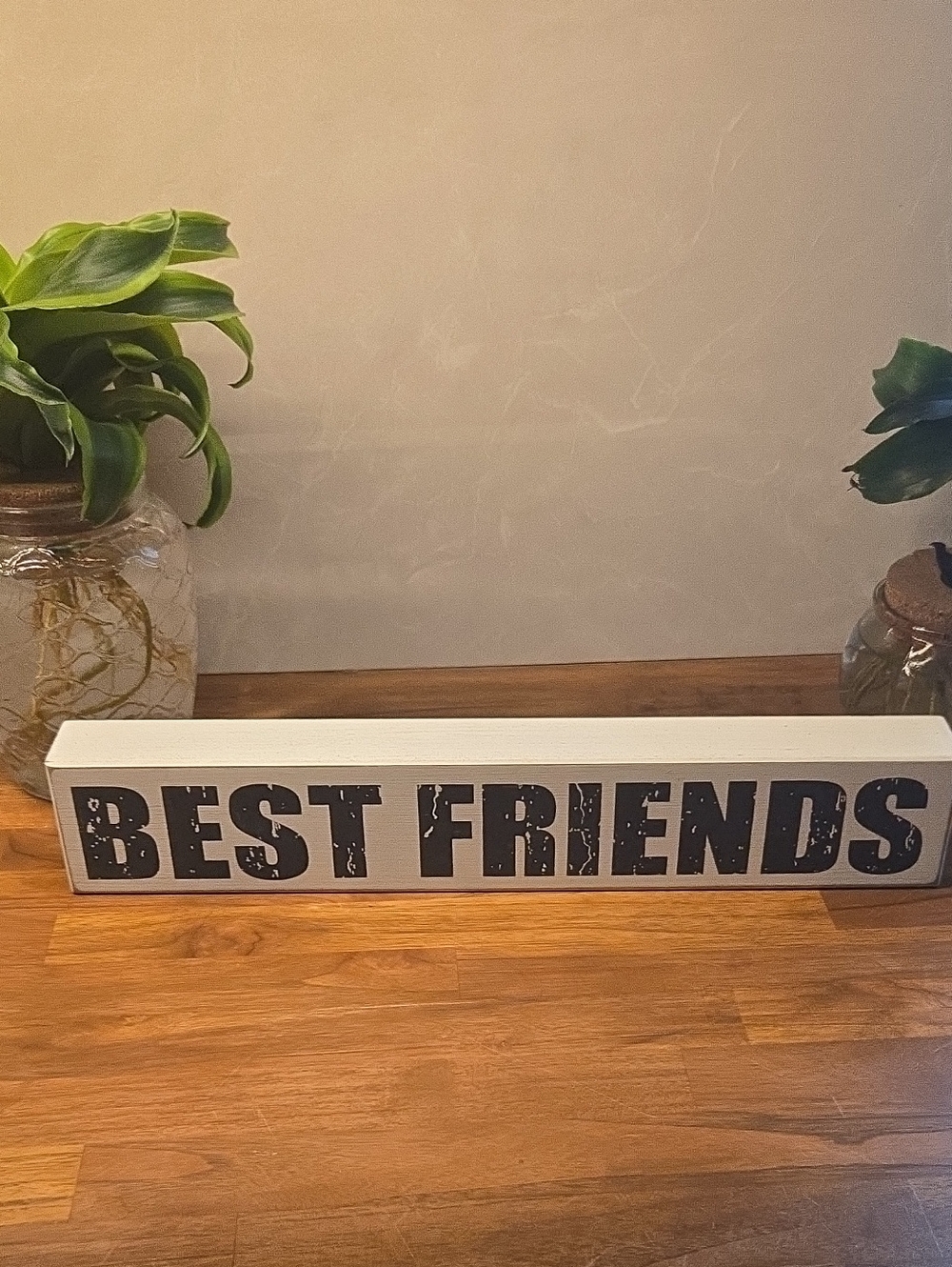 Best Friends Wooden Block Sign Table Plaque Decor 15"